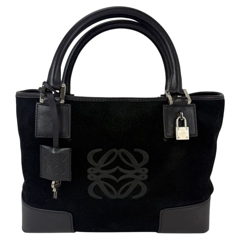 Loewe Amazona Fusta Black Suede Tote Bag
